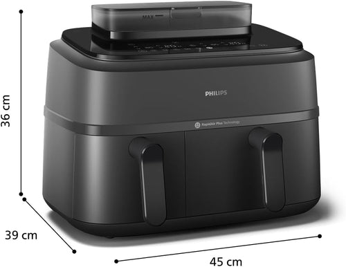 Philips Airfryer Série 5000 - Air Fryer double panier avec cuisson vapeur, 9L