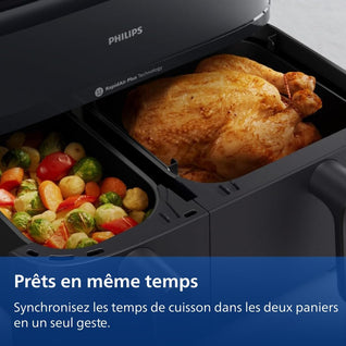 Philips Airfryer Série 5000 - Air Fryer double panier avec cuisson vapeur, 9L