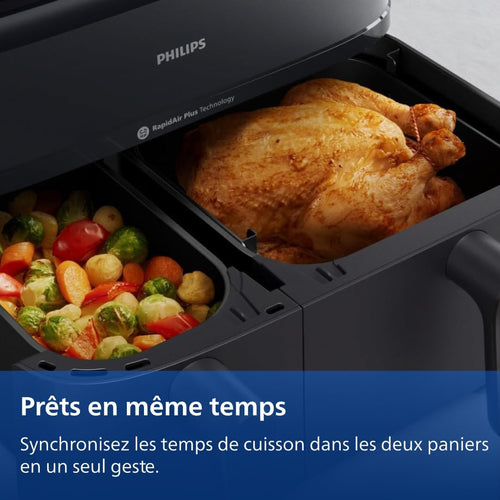 Philips Airfryer Série 5000 - Air Fryer double panier avec cuisson vapeur, 9L