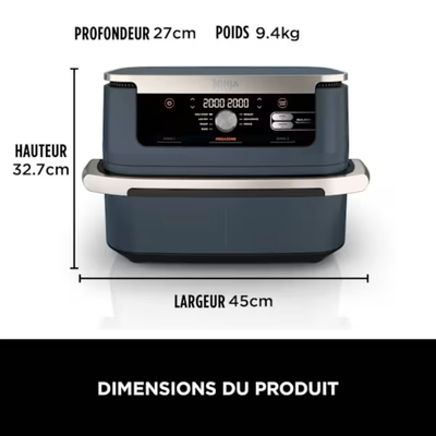 Air Fryer Ninja Foodi FLEX 7-en-1, 10,4 L, Bleu nuit