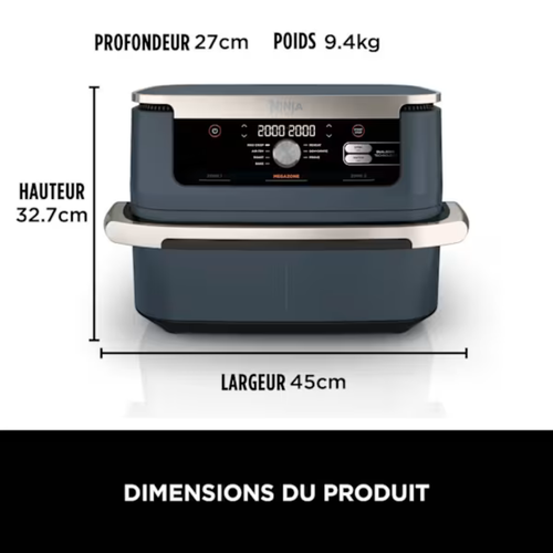 Air Fryer Ninja Foodi FLEX 7-en-1, 10,4 L, Bleu nuit