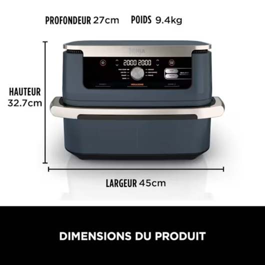 Air Fryer Ninja Foodi FLEX 7-en-1, 10,4 L, Bleu nuit